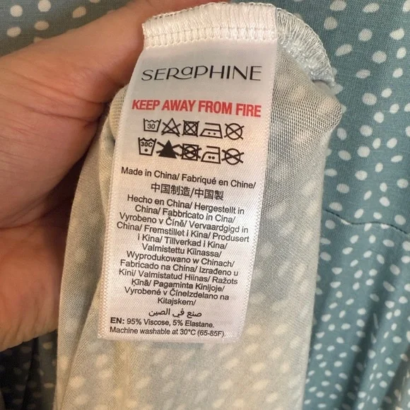 Seraphine Blue Wrap Midi Dress - Picture 9 of 11